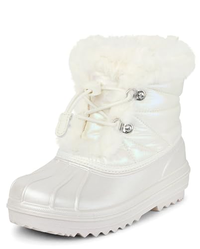 The Children's Place,Girls Faux Fur Trim Winter Snow Boot,Big Kid,1