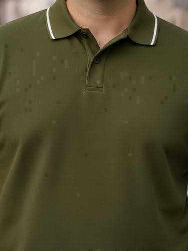 Image of Veirdo Men's Classic Fit Plus Size Polo T-Shirt, Half Sleeve, Stylish Cotton Tee, Formal & Casual Wear, Comfortable & Durable (3XL-5XL)