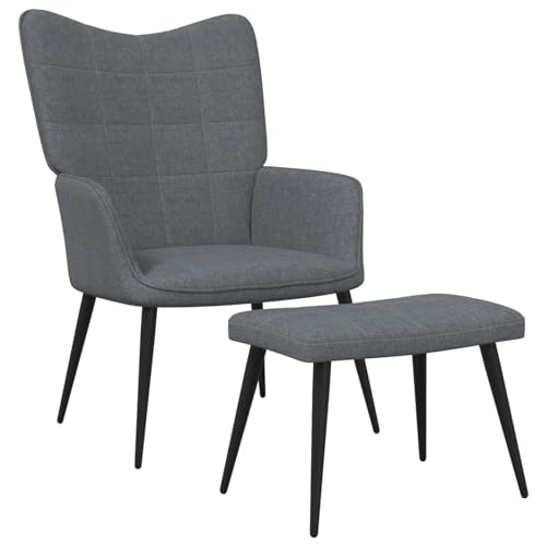ShGaxin Silla de relajación con reposapiés, Butaca Relax, Sillones para Salas, Sillones Dormitorio, Butacas De Salon Modernas, Sillones Pedicura, de Tela Gris Oscuro