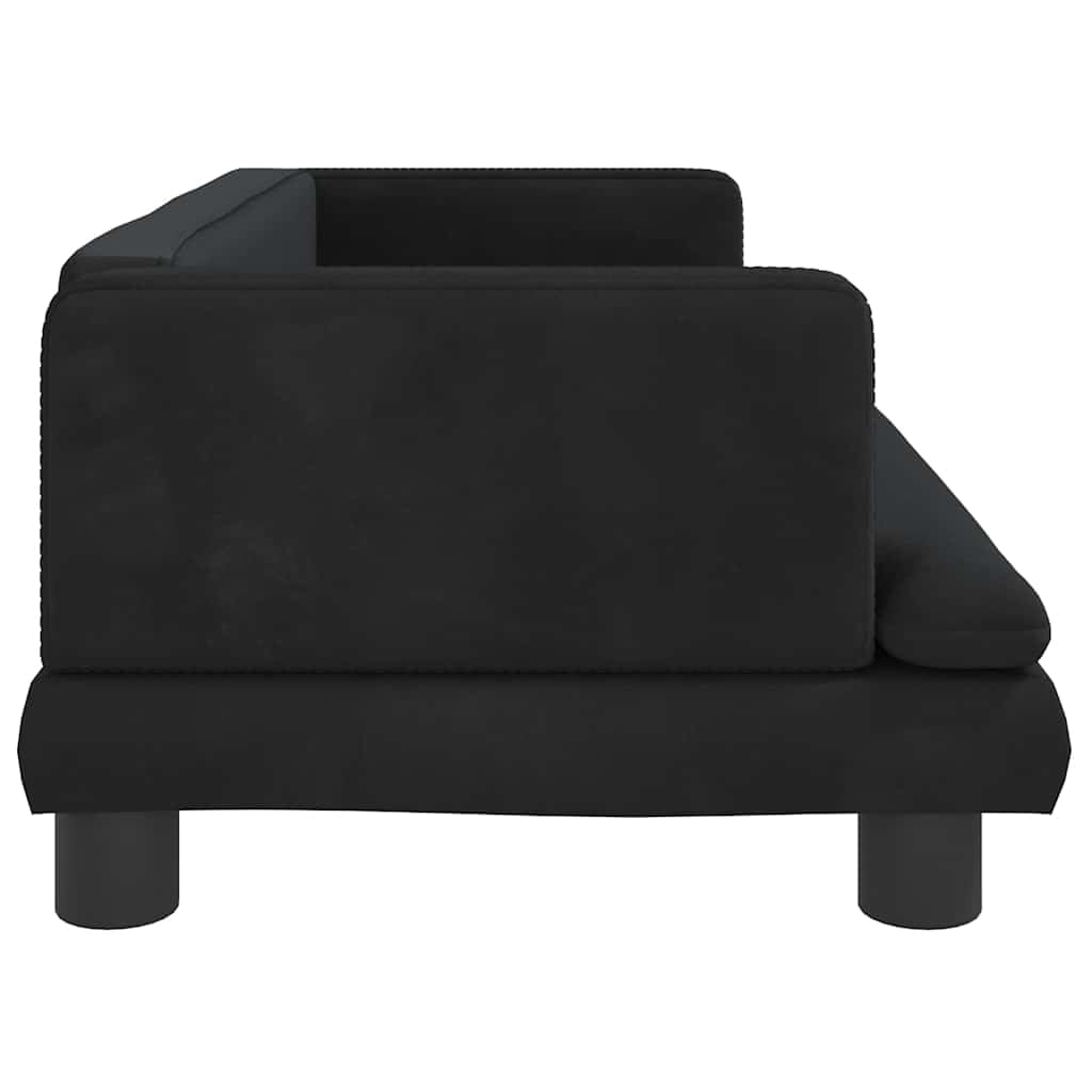Cuccia per cani in velluto nero, 80 x 45 x 30 cm, con materasso morbido, cestino antiscivolo e rivestimento sfoderabile, ideale come posto per dormire per animali domestici, cuccioli, anziani