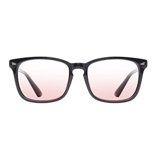 TIJN Blue Light Blocking Glasses for Women Men Clear Frame Square Nerd Eyeglasses Anti Blue Ray Computer Screen Glasses