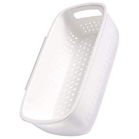 Hemoton White Kitchen Strainer Colander Bowl Sets 2 in 1 Washing Bowl and Strainer Double Layered Drain Basin and Basket Colanders Strainers for Fruits Vegetables Colander Cover
