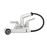 rockible Rubinetto da Cucina Rubinetto Lavello Miscelatore Lavanderia Miscelatore Lavatoio con Struttura a Interasse 10 Cm per 3 Fori E Tubo Estraibile in, Placcato