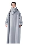 IRFHDCX Regen Poncho Erwachsene Regenmantel for Elektroautos, lang, regendicht und regenfest, modischer einteiliger Regenponcho for Motorradfahrten(Grey,XXL)