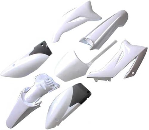 YC Yier 7pcs White Complete Plastics Fender Kit Fairing For Motorcycle Dirt Pit Bike TTR110 TTR110E TTR 110 SSR125TR SDG 140cc 150cc 160cc 170cc 200cc