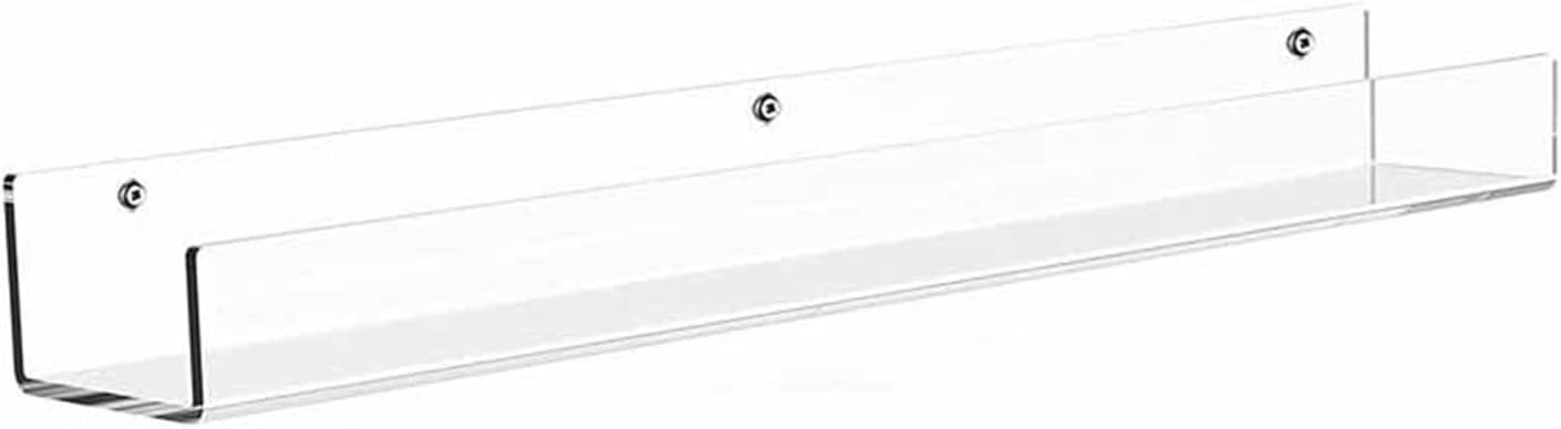Estantería Flotante Invisible acrílica, Estante de Pared de Almacenamiento Transparente, Estante for Discos de Vinilo, Cocina/Sala de Estar/Dormitorio(Style1,60cm/23.6in)