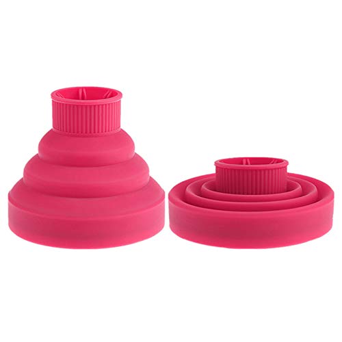 Sonew Diffuseur Pliable pour Sèche-Cheveux, Accessoire de Voyage Portable en Silicone pour Sèche-Cheveux, avec Conception Chauffante pour Bouclés et lisses. (Rose rouge)