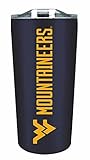 Campus Colors NCAA Stainless Steel Tumbler perfect for Gameday - 18 oz - Double Walled - Keeps Drinks Perfectly Insulated (West Virginia Mountaineers - Navy)