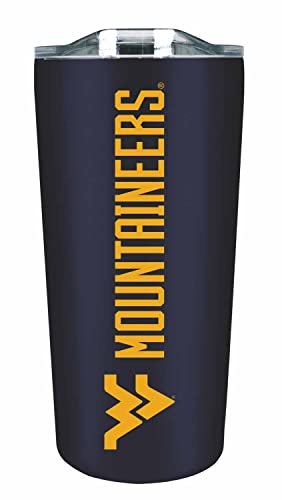 Campus Colors NCAA Stainless Steel Tumbler perfect for Gameday - 18 oz - Double Walled - Keeps Drinks Perfectly Insulated (West Virginia Mountaineers - Navy)