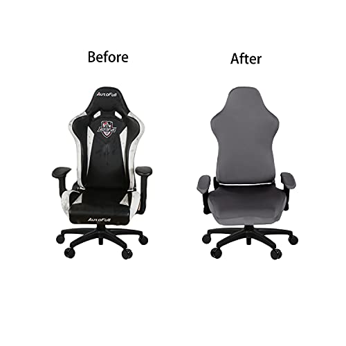 Image of SARAFLORA Gaming Chair Covers Stretch Washable Computer Chair Slipcovers for Armchair, Swivel Chair, Gaming Chair,Computer boss Chair (Grey, X-Large)