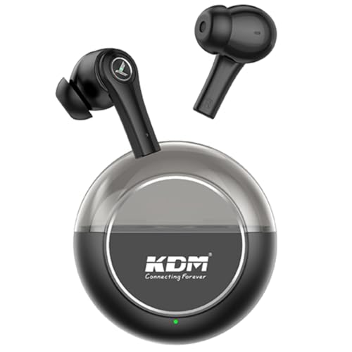 Image of KDM - E5 Smilepods Truly Wireless in Ear Earbuds with 30hrs Playtime, ENC, Voice Changing, Low Latency, Buds TWS, Black