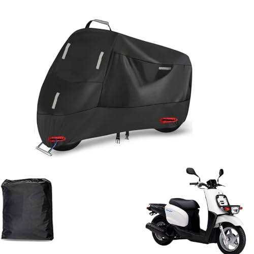 に適用ヤマハGEAR (ギア)バイクカバー 300D 全天候型 オートバイカバー 原付カバー 防埃 防水 耐熱 盗難防止 紫外線防止 バイク用車体カバー 5つの反射ストリップ ワンタッチバックル付き 前後アイレット2つあり 盗難防止 収納バッグ付き