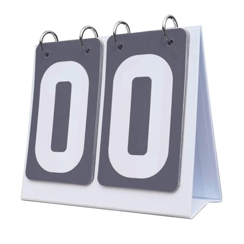 DYNWAVE Sports Scoreboard Table Score Flipper 2 Digits Score Keeper Flip Scoreboard Score Counter for Football Volleyball Team Games, Gray