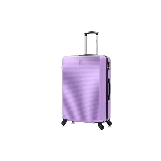 CELIMS - Grande Valise de Voyage Violet Rigide à 4 roulettes Légère Taille Soute 23kg 75cm | Serrure Intégré | ABS | Valise Grande Taille avec 4 Roues 75cm | Valise Violet
