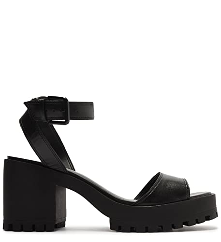 Arezzo Women's Palani Sandal High Block, Black, Size 8 #TOP3