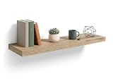 HEMAX Mensola Sospesa da Muro 90x23.5x3.8 cm, Scaffale a Scomparsa Robusto e Minimalista in Legno MDF per Soggiorno e Camera, Portata Elevata e Design Moderno per Organizzare Libri e Decorazi - rovere