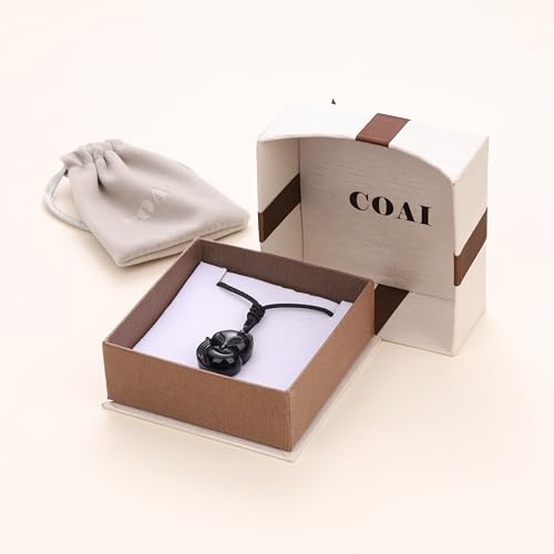 Collier renard en obsidienne COAI avec cordon ajustable unisexe - 6