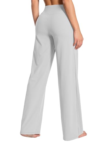 Image of BUBBLELIME Women High Waist Wide Legs Yoga Pants Loose Sweatpants Pockets | 29 inch /31 inch /33 inch /35 inch /37 inchInseam,2 Styles / Dress /Basic,Lounge,Comfy,Stretch Casual Work