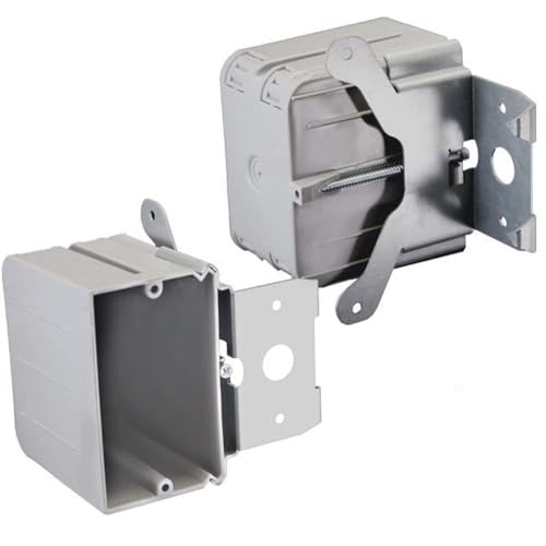 21 cu. in. & Old Work Rectangle PVC 1 Gang Outlet Box Gray