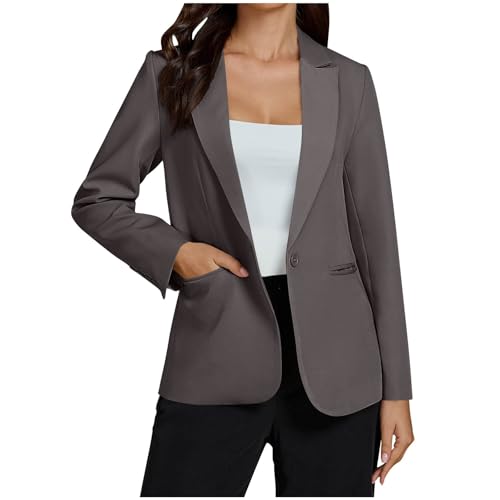 Womens Blazer Business Casual Open Front Cardigan Tops Office Work Long Sleeve Light Suit Jackets with Pockets A01