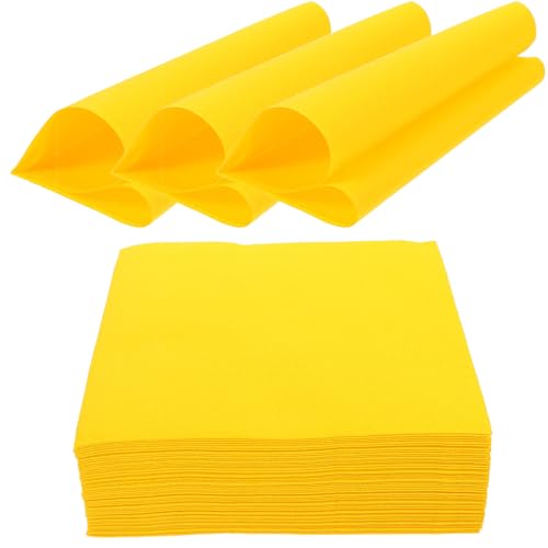 Serviettes de table pour banquet jaunes 3 plis pour simplifier vos fêtes