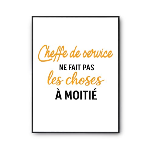 Poster Cheffe de service humour : l'affiche déco idéale pour un bureau de cadre
