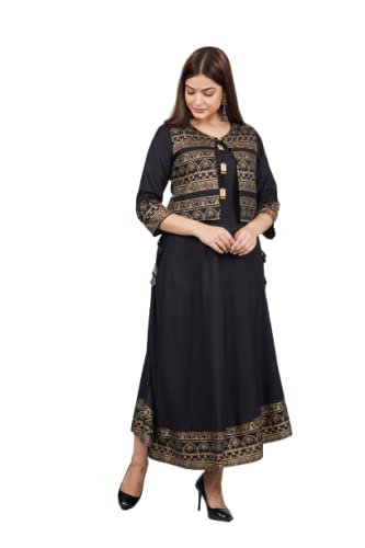 Buy AZQU Rayon Anarkali Kurta with 