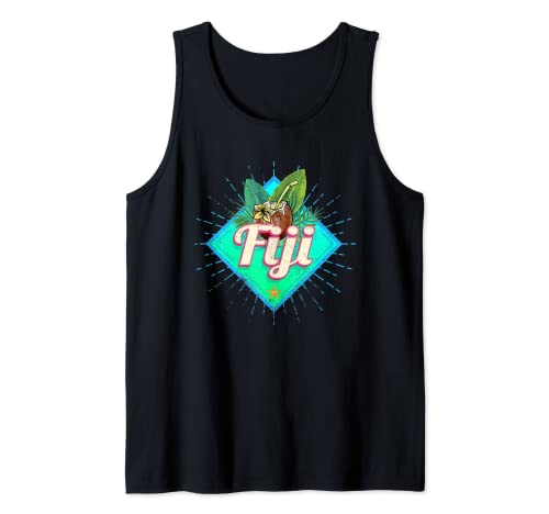 Islas Fiyi Recuerdo vintage de vacaciones retro de coco Camiseta sin Mangas