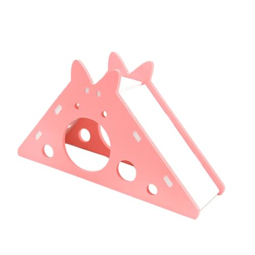 petsola 木製のハムスターの家、木製の動物の隠れ家、小屋遊びおもちゃ、スライドチューケージのおもちゃ、小さなペットのためのおもちゃハムスターの隠れ家, ピンク