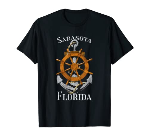 Sarasota Florida Vacation nautique Ancre Casque de voile T-Shirt