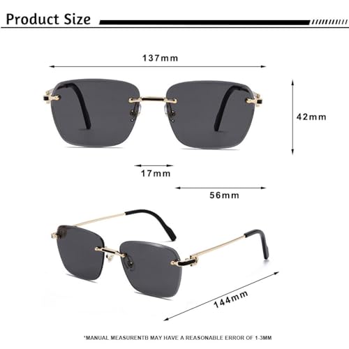 Metal Frameless Glasses Trimmed Full Frame Men's and Women's Uv4002
