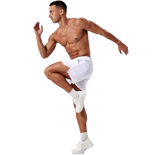 Mens Mesh Running Shorts 3 Inch Quick Dry Gym Athletic Workout Training Shorts for Men with Pockets — view 2