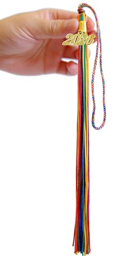 Image of 2026 Tassel Graduation,Rainbow Tassel 2026 for Grad Cap and Graduation Ceremony Accessory Decoration