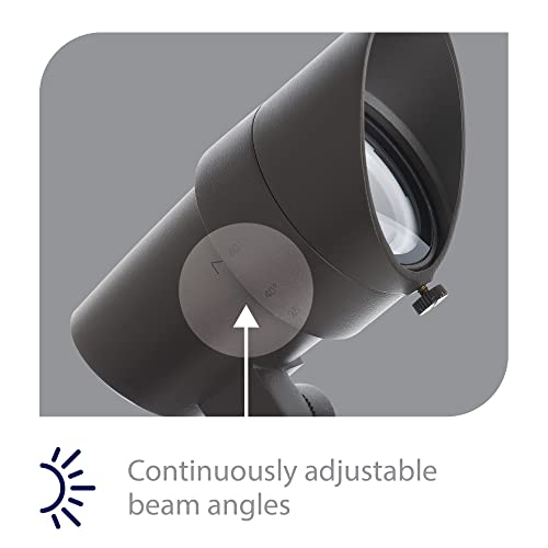 Wac Landscape Lighting, Led 12V Medium Size Accent Light With Adjustable Beam Angle And Integral Brightness Control 50-1300 Lumens 2700K Warm Built-In Led In Black #TOP3
