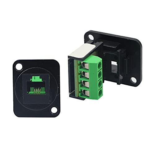 Conector RJ11 6P4C Panel D para Teléfono Negro miniatura 6