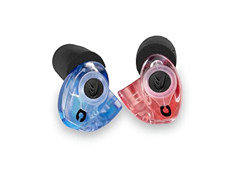 TruEarz™ Red/Blue Ready-Fit Impulse Filtered Hearing Protection. Best for Hunting and Shooting. Relatively Quiet Areas with Occasional Loud impulses.