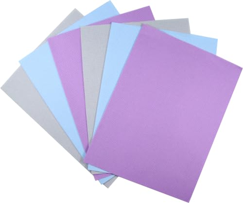 Image of KCS 4 /6 pc of 12 inch x 18 inch(30cmx45cm) 16 Count Cotton Aida Cloth Cross Stitch Fabric (6 pc,Light Grey+Light Blue+Lavender)