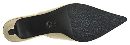 Annakastle Womens Pointy Toe Low Kitten Heel Mule Slide Chic Dress Sandal Shoes #TOP4