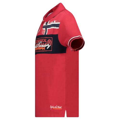 Polo homme Geographical Norway avec détails logo brodés et col contrasté