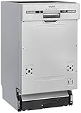 Exquisit Geschirrspüler EGSP2109-EB-030E inox | Spülmaschine 45 cm teilintegriert | Einbaugeschirrspüler | 9 Maßgedecke | Inox