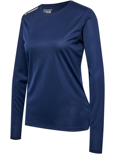 hummel Damen Hmlrun Jersey L/S Woman Blouse, Black Iris, L EU