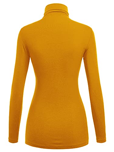 Image of Lock and Love Women's Turtleneck Top Lightweight Long Sleeve Slim Fit Pullover, Soft Rayon Stretch Layering Basic, S-3XL