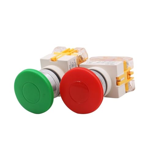 Interrupteur à commande rotative bouton poussoir 22mm champignon LAY37 vert - 3