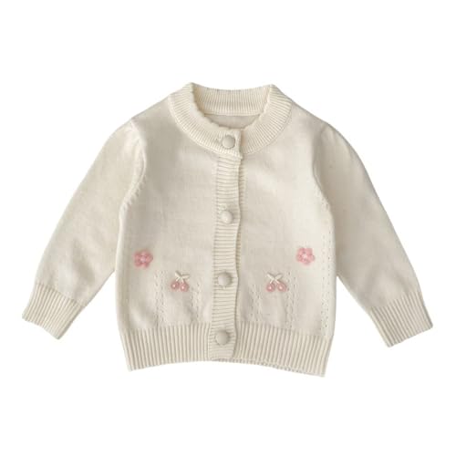 Girls Cute 3D Flower Knit Cardigan Long Sleeve Crewneck Sweater Solid Button Down Jacket Aesthetic Trendy Clothes
