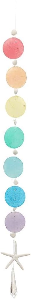 [Tomo Corporation] Shell & Marble Sun Catcher, Capiz Shell, Ornament, Garland, Mobile, Hanging, Interior, Wall Decoration, Window Decoration, Seashell, Shell, Natural, Bohemian, Ethnic, Handmade, Cute