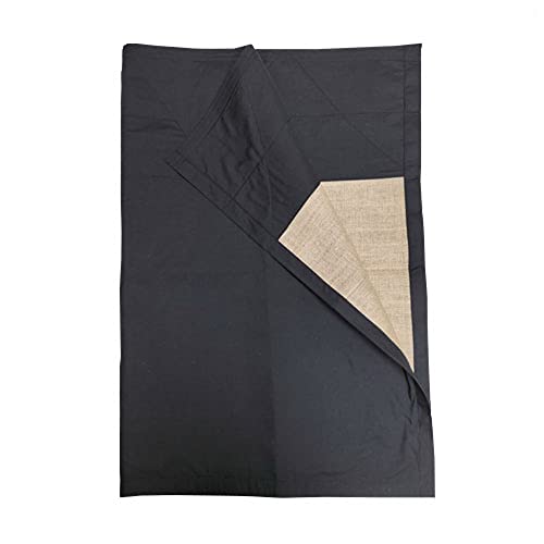 Linge de table coton et jute noir SALAS 110x80 cm pour meuble de salon