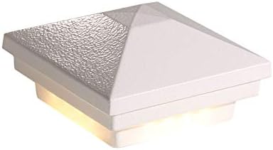 DEKOR Luces LED de pirámide para cubiertas, vallas, muelles, porches, iluminación de bajo voltaje, no solar (blanco martillado, 3 12 pulgadas,