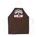 Attitude Aprons Fully Adjustable "Stand Back, Grandpa is Grillin" Apron, Brown