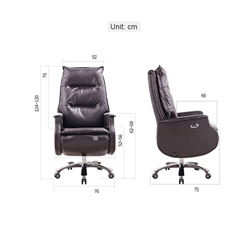 Tiiiopkvvv Managerial Chairs Executive Chairs Computer Gaming Chairs Video Game Chairs Electric Massage Home Office Desk Chairs Boss Chair Cowhide - Image 4