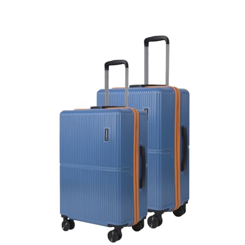Image of Move-Meant Set of 2 Glide Small & Medium Check-in Suitcase | 55 Cm & 66 Cm | 360 Degree 8 Wheels Number Lock Polycarbonate MAT. Blue Trolley Bag | Luggage for Travel - Pack of